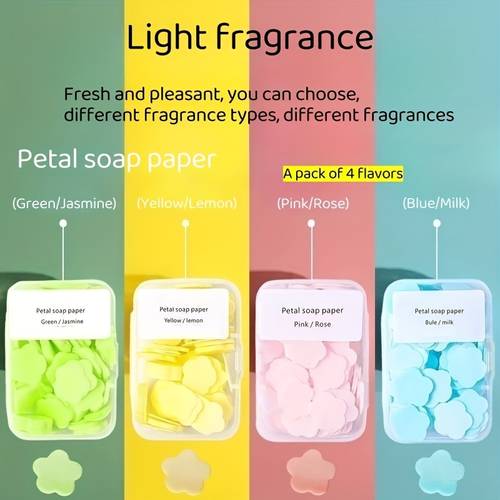 4pcs portable soap bar set with 4 scents convenient for outdoor hand washing
