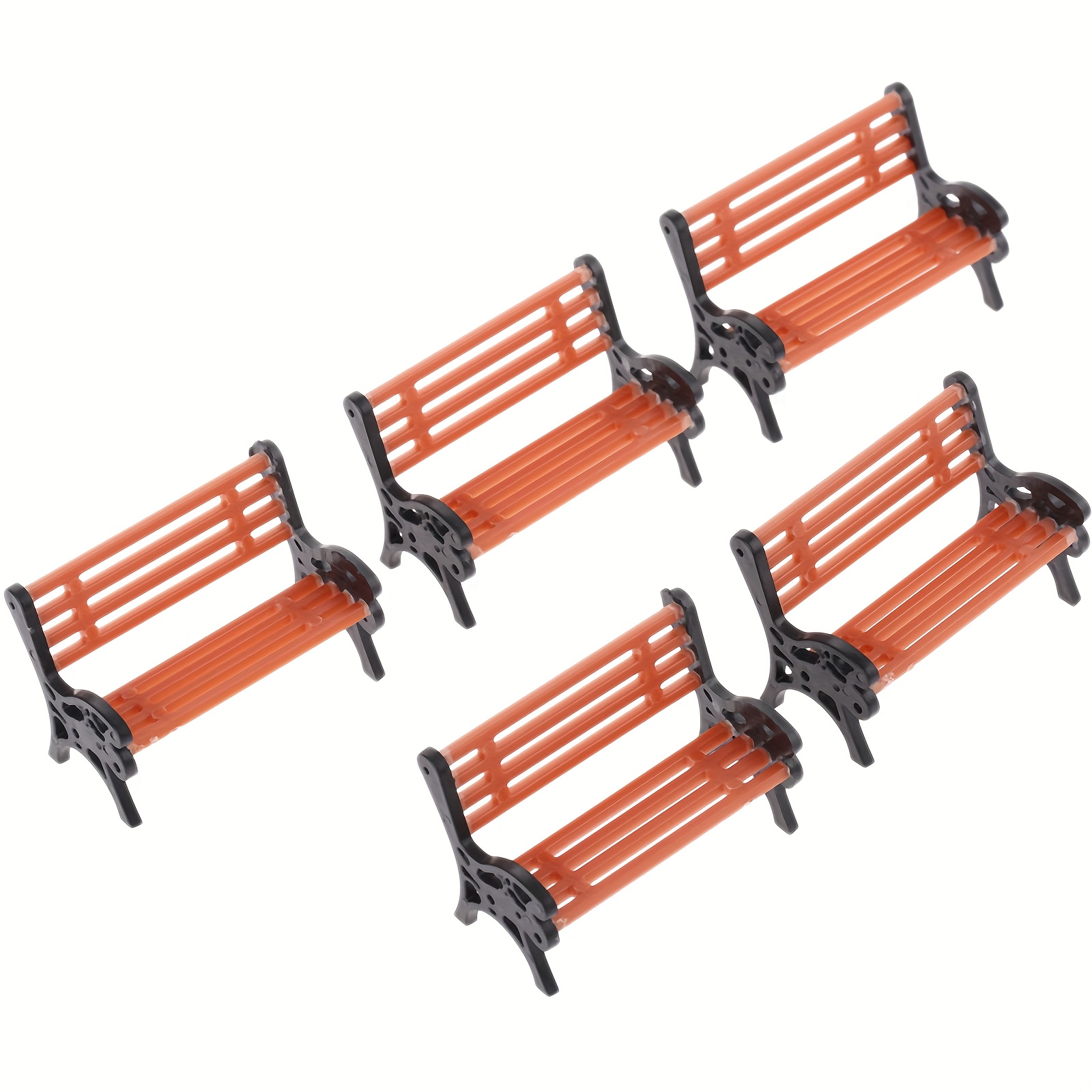 Image of 5pcs Model Park Benches, Mini Garden Decorations Benches, Handmade Character Landscape Bench Model Garden Decoration, Cottage Decoration, Miniature Scene Components