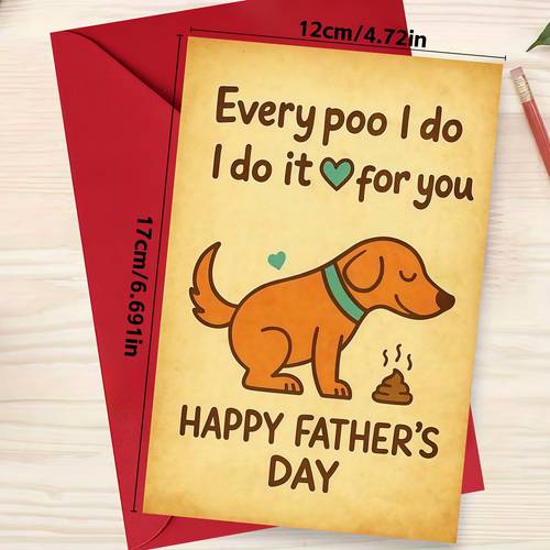 fathers day card for dog lovers humor greeting gift for dog dad fathers love with envelope greeting card