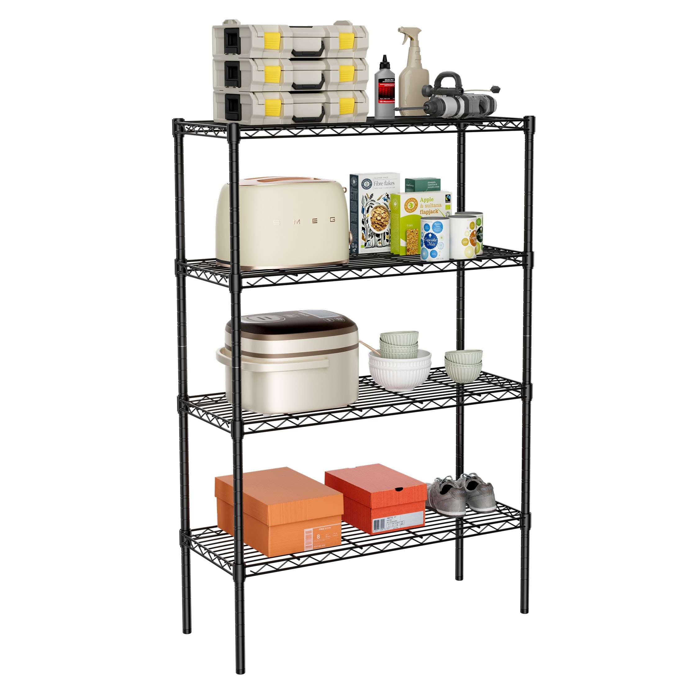 

4- Metal For , Closet, Pantry, , Bathroom, And Organization