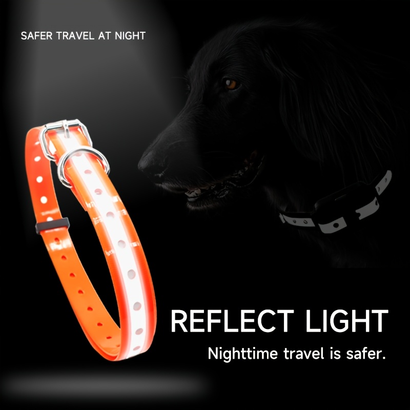 Adjustable Reflective TPU Dog Collar with Zinc Alloy Buckle