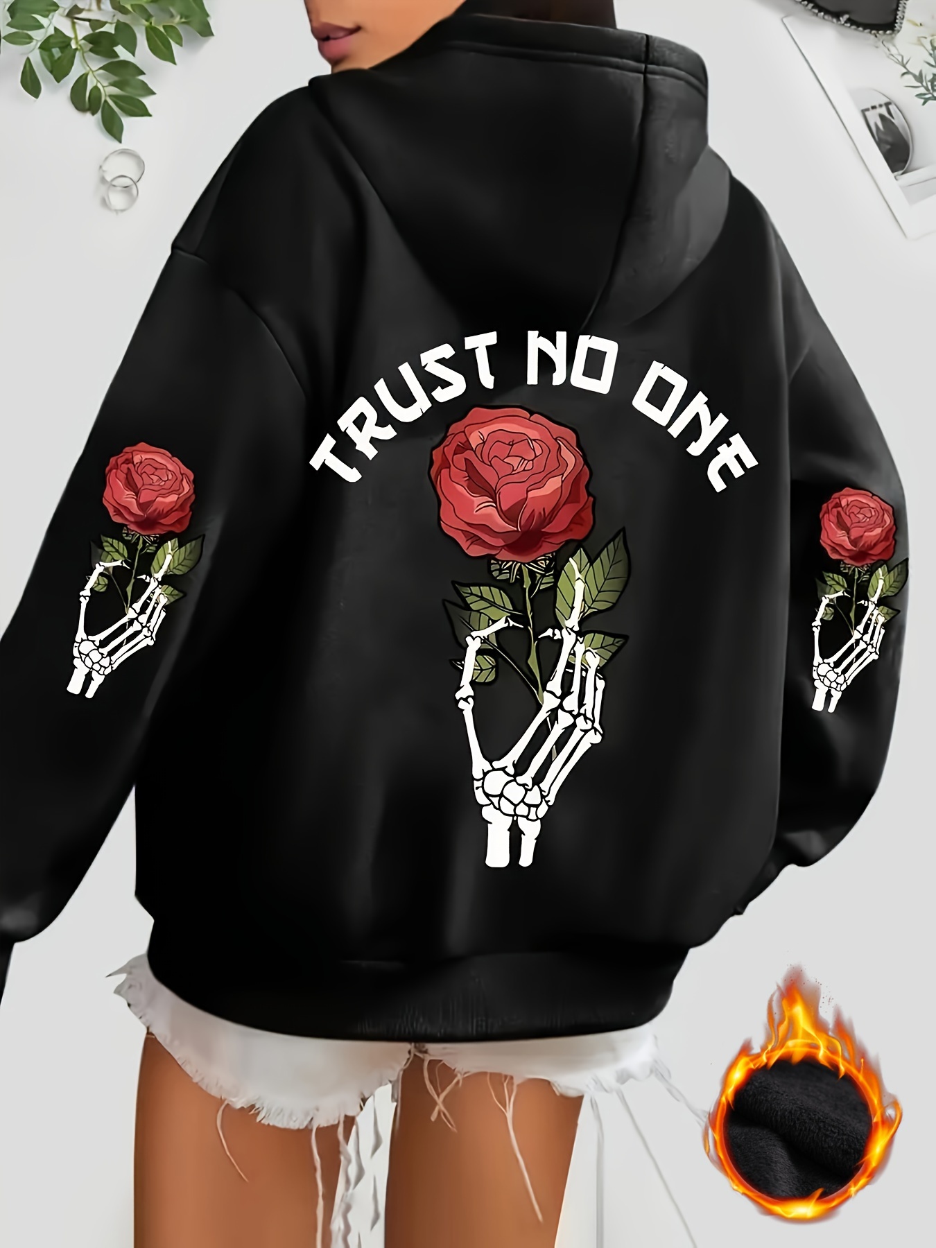 rose hoodie sold on Temu United States