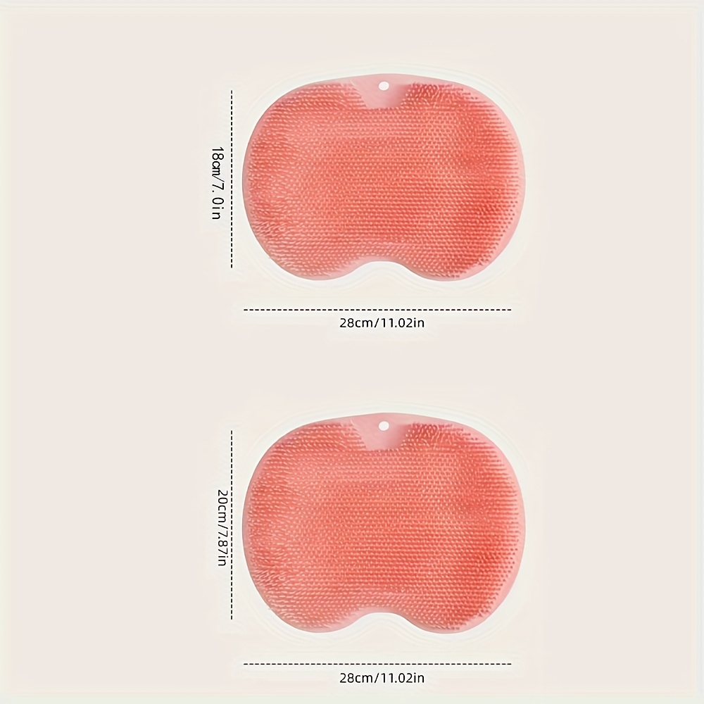2-PCS TPR Non-Slip Back & Foot Scrubber Massager Set | Dual-Sized Exfoliating Pad For Deep Cleansing & Improved Blood Circulation | Pink/Blue Options | Spa-Grade Bath Accessory