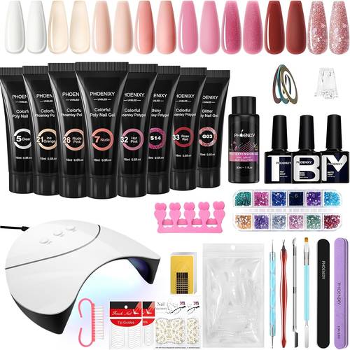poly nail gel kit poly nail gels set builder nails gel nail extension basic gifts kits for women sl9051