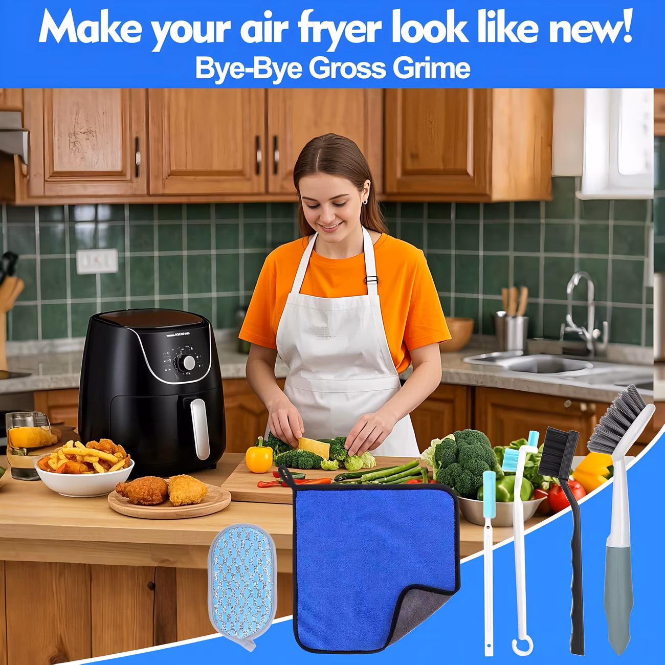 air fryer cleaner brush kits 6pcs air fryer cleaning brush tools accessories kitchen cleaning tools Product details 5