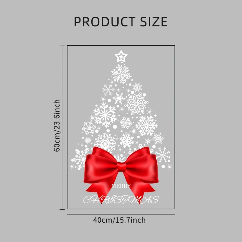 Image of Christmas Stickers Merry Christmas Tree Stickers Are Static And Adhesive Free, Easy To Tear Off And Leave No Residue