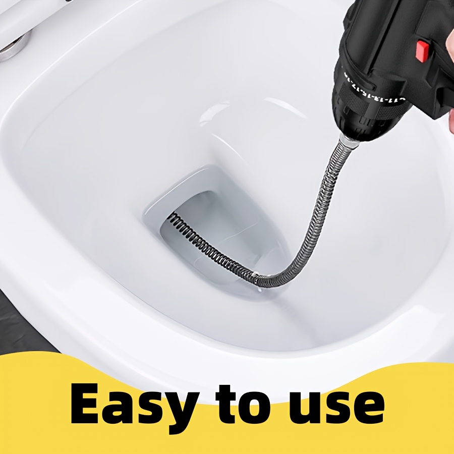5m/196.85inch Electric Drain Cleaner - 1pc Pipe Cleaning Spring Sewer Toilet Floor Drain Cleaner with Integrated Head