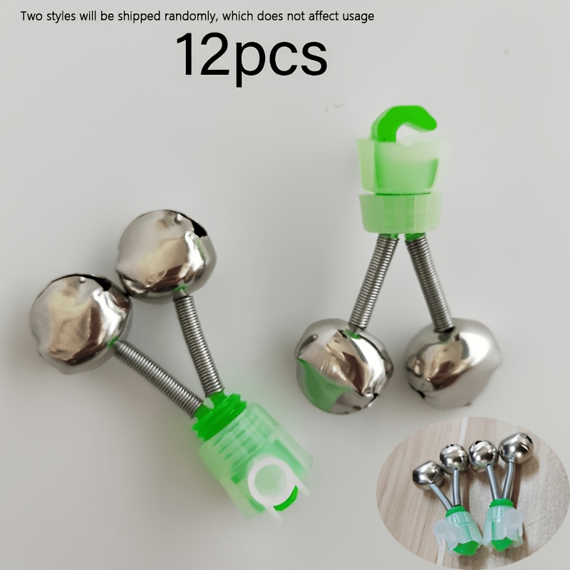 Image of 12-pack Fishing Bells, Dual Bell Fishing Alarm Bells, Double Bell Sound For Night Fishing Rods, Alert Indicator, Non-electric! Installed On Fishing Rods, Silvery
