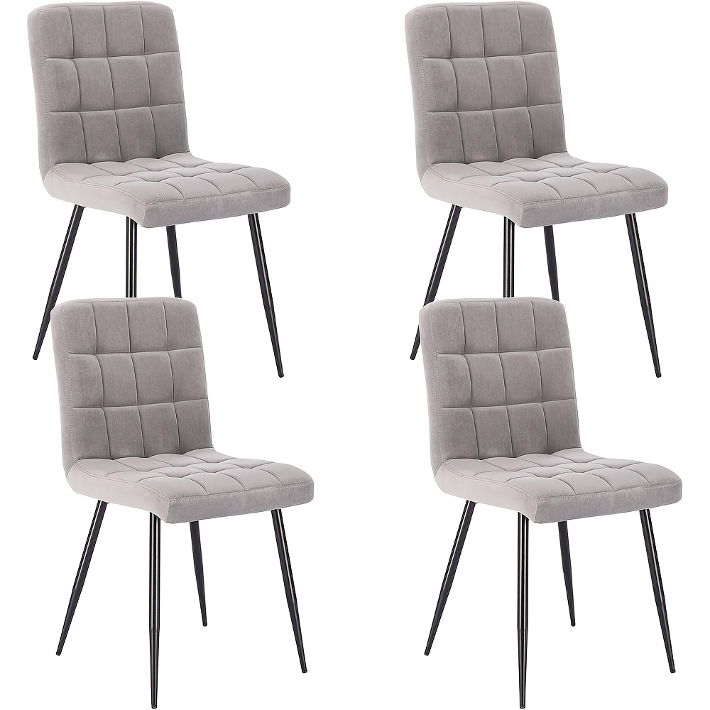 Image of 4pcs Dining Chairs, Kitchen Chairs, Living Room Chairs, Velvet Seats, Armchairs With Backrests, Golden Metal Chair Legs, Suitable For Dining Room, Bedroom And Living Room