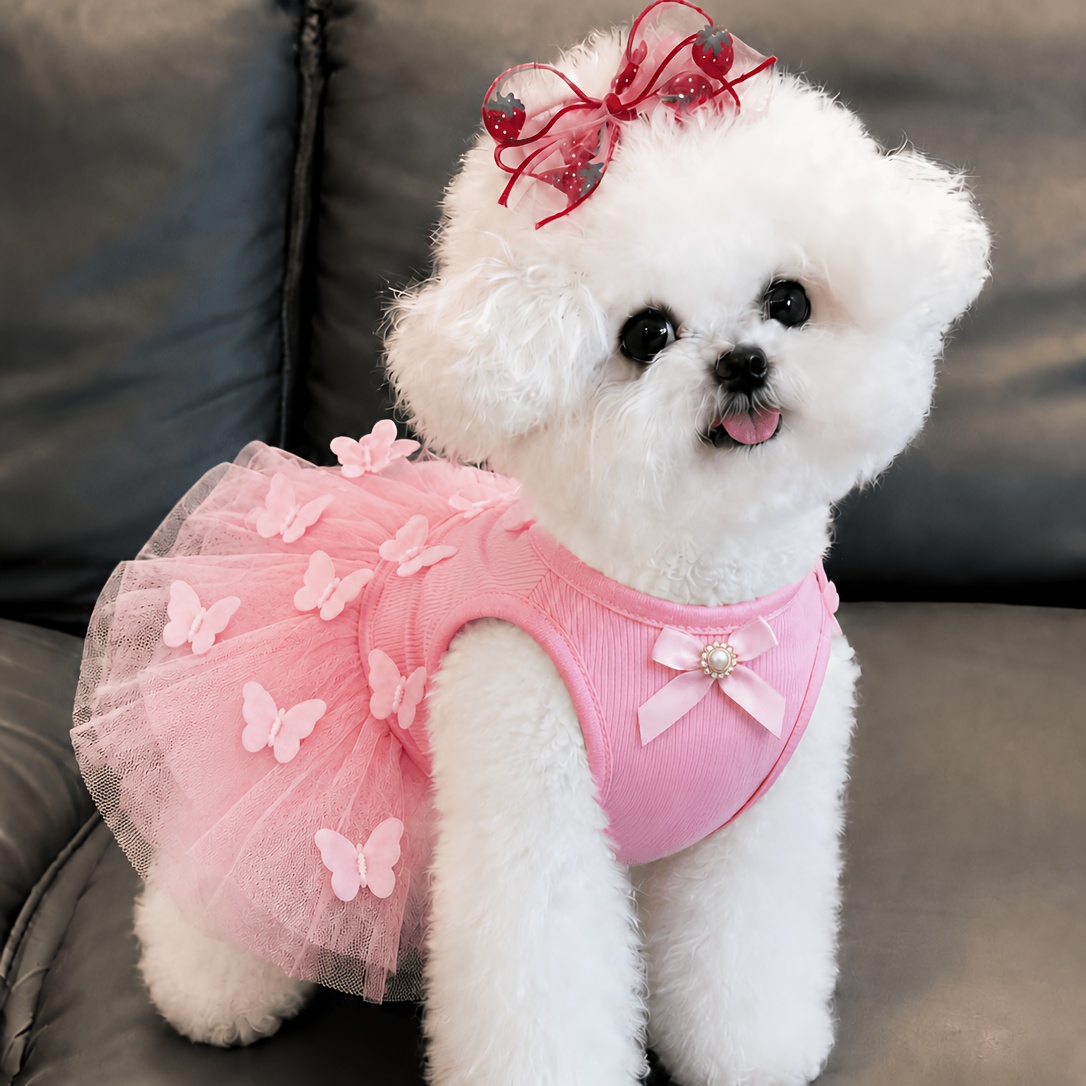 TEMU Pet Clothes, Dog Clothes, Pink Dress, Suitable For Dogs And Cats, Multiple Sizes Available