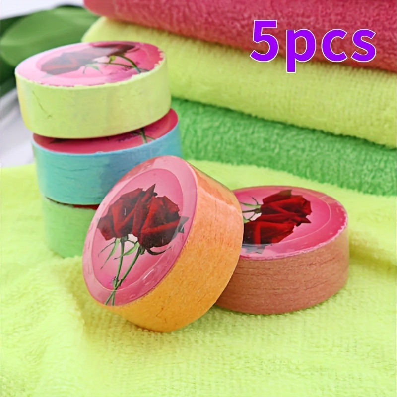 Image of 5pcs Pack Pure Cotton Quick-dry Compressed Towels - Portable Folding Travel Towels Suitable For Camping, Swimming, Airplane Use - Lightweight & Hygienic For &