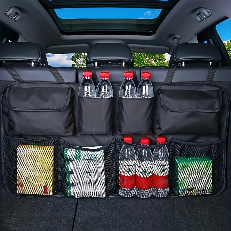 

1pc Car Trunk Organizer With 8 Pockets, Rear Seat Suspension Storage Solution, Ideal For Suvs And Trucks, Space Saving ,