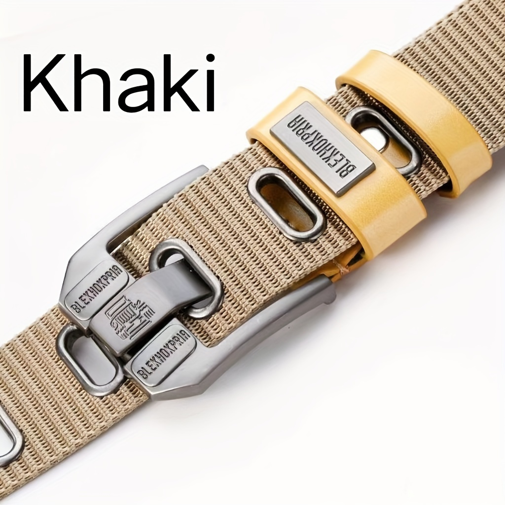 Adjustable Nylon Belt with Square Buckle for Men
