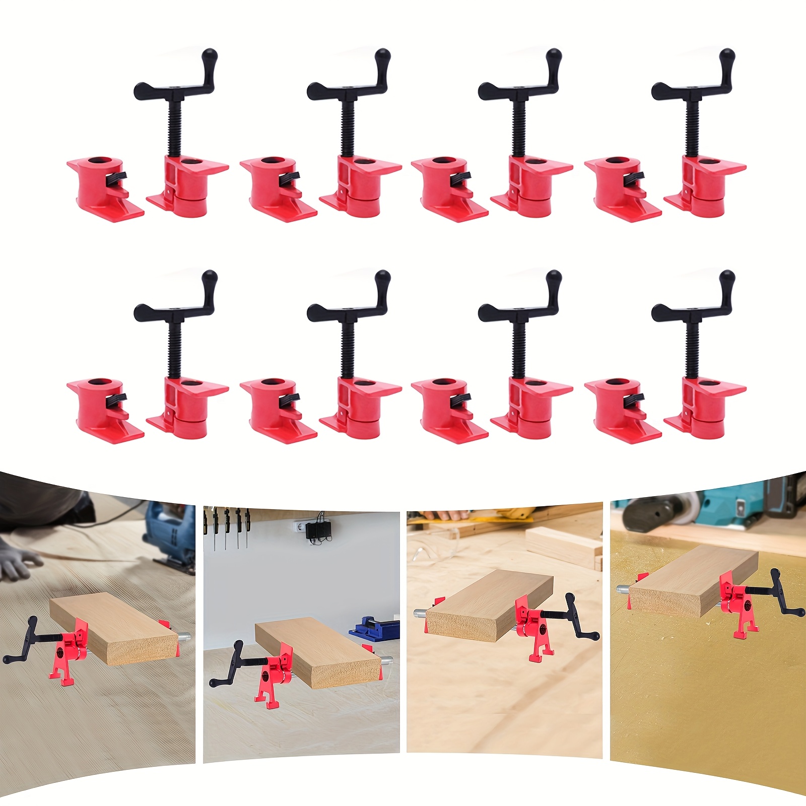 Image of Pack Of 8 Tube Screw Clamps 3/4 Inch 26.5mm Tube Screw Clamps Body Clamp Pipe Clamps Pipe Clamps Pipe Clamps Screw Vice Quick Release Clamps And Clamps For Diy Woodworking