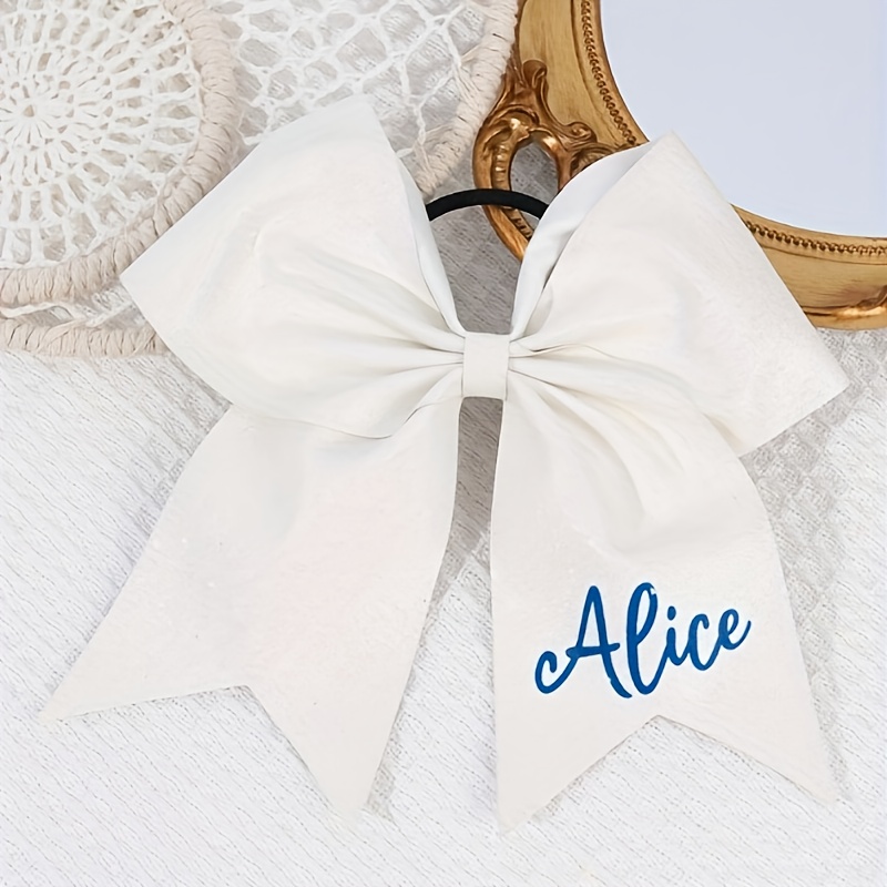TEMU Custom Embroidered Name Sparkling Cheerleader Bow Headband, Perfect For Cheerleader Headwear Decorations, A Cute And Unique Gift For, Moms, And