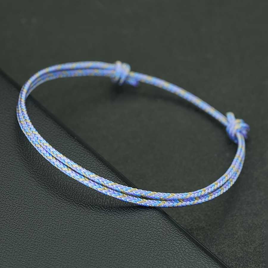 Rope Bracelet For Men 2mm Thin String Charm Bracelet Handmade Adjustable Friendship Bracelet Boyfriend Gift