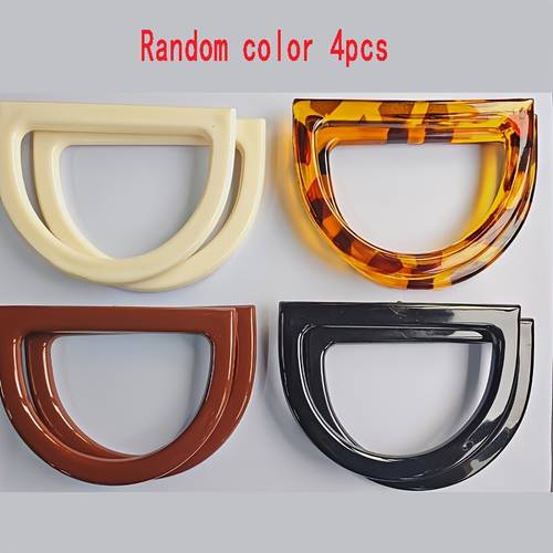 4 8pcs d shaped plastic replacement handles for purses and handbags in 4 random color versatile diy crafting supplies for beach bags crochet straw bags diy wallet making