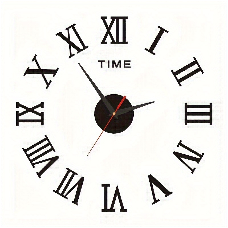 Silent Clock Roman Clock Self-adhesive Wall Clock Clock Acrylic Wall Clock Living Room Clock Home Decoration