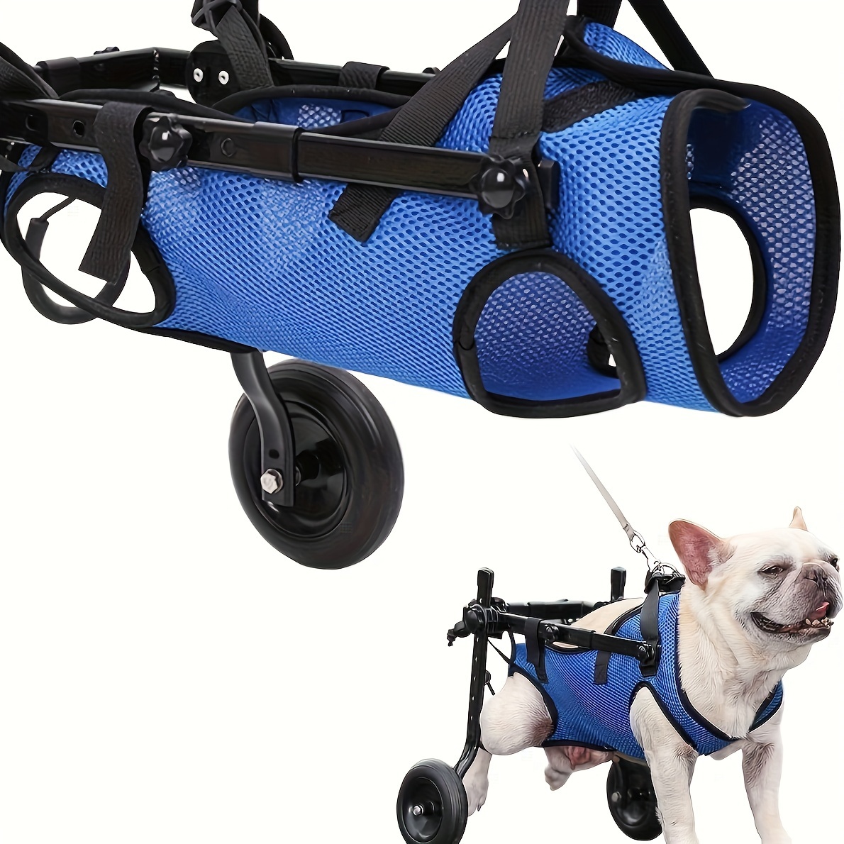 Dog Wheelchair Adjustable Foldable Dog Wheelchair Cart Pets Dog Back Legs Assist Rehabilitation Cart For Restricted Handicapped Hind Legs Pet Pink S