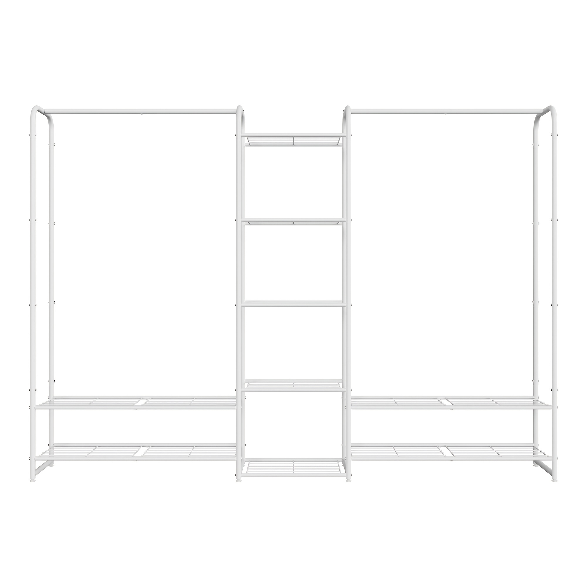 Image of Clothes Rack, Open Wardrobe, 29 X 182.4 X 158.4cm, Clothes Rail, Coat Rack With Shelves, Metal, Freestanding, Black And White, Portable Closets