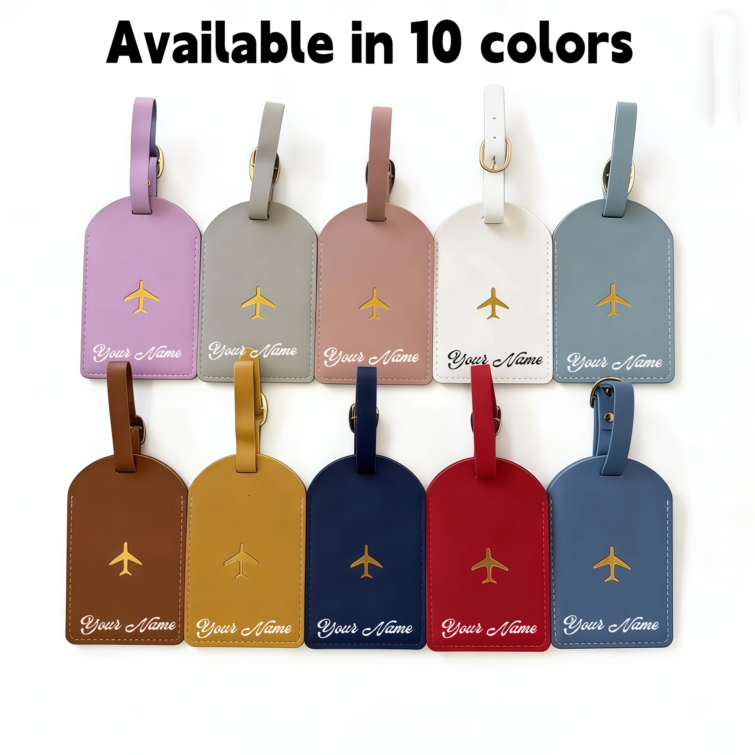 12pcs Custom Engraved Luggage Tag Set in Synthetic Leather