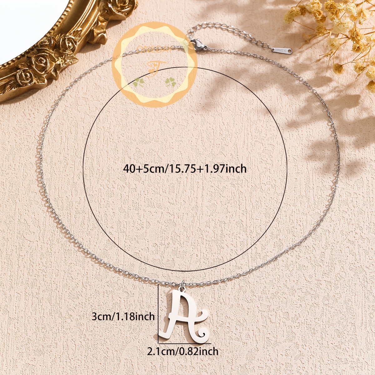 Personalized Fashion Pendant Necklace with Initials Charm, Gift for Her