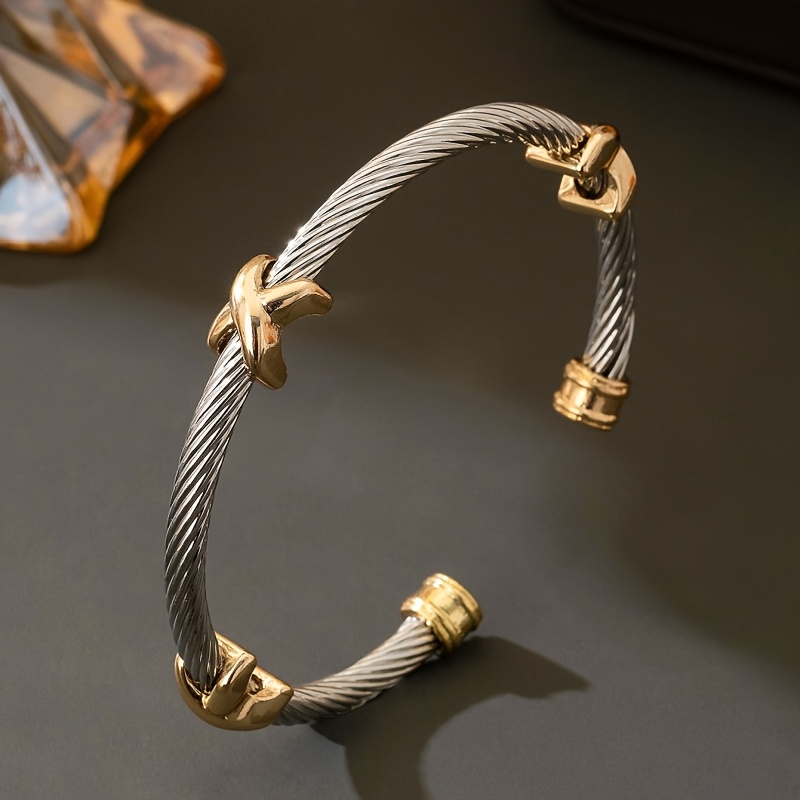 Adjustable Stainless Steel Cross Bracelet