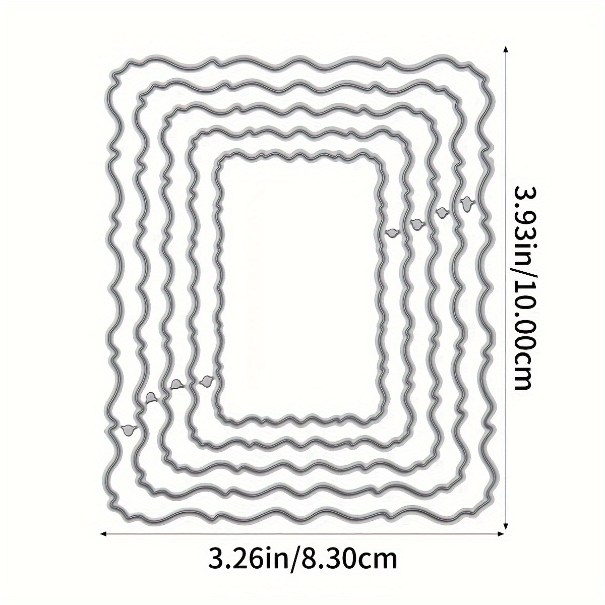 Image of 1pc Wavy Square Border Cutting Mold, Artist Metal Cutting Mold, Carbon Steel Cutting Mold Template, Embossed Card Album Template