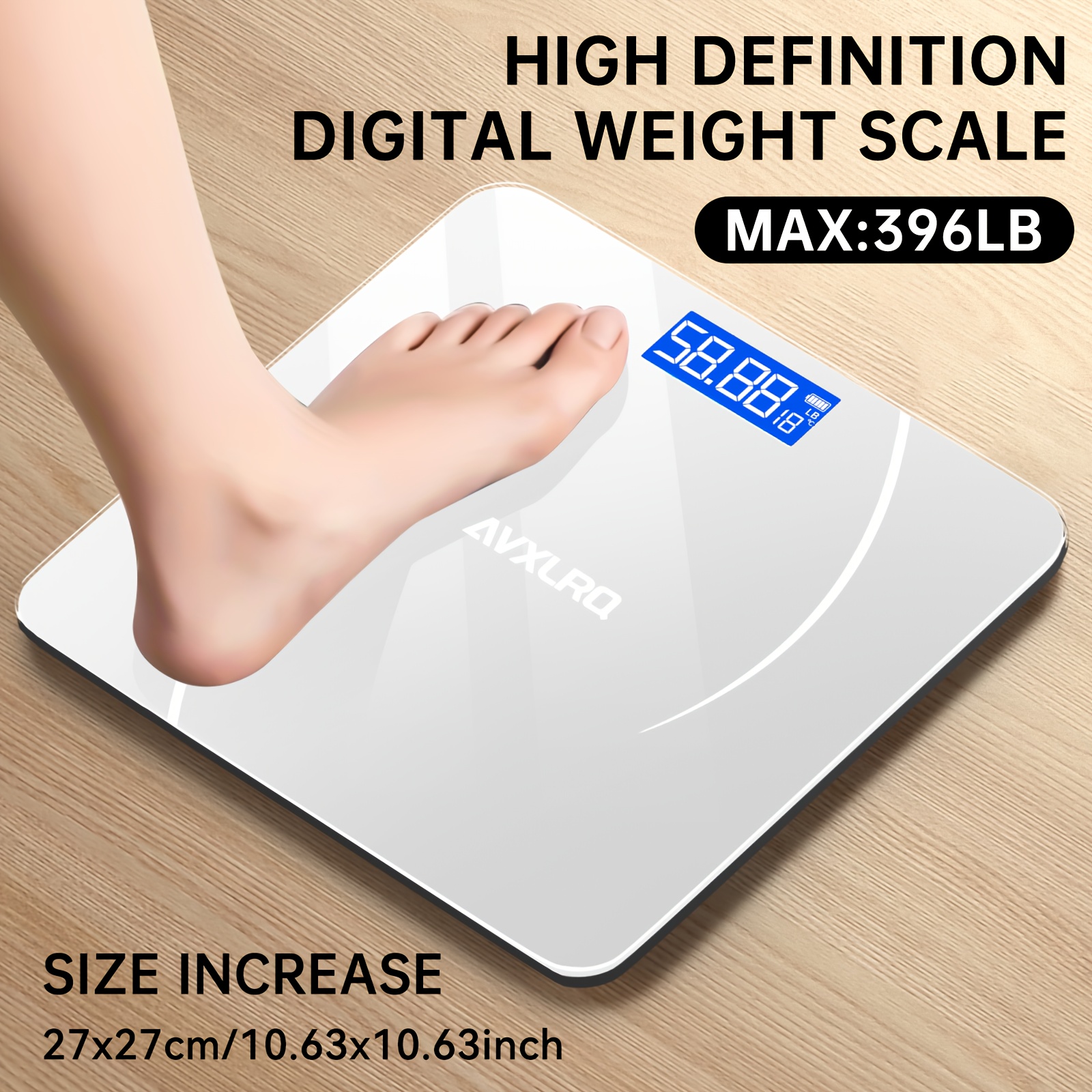 TEMU Weight Scale Electronic Scale, 396 Pound Digital Bathroom Scale, High-precision Weight Scale With Lcd High-definition Display And Temperature