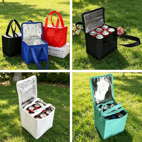 1pc outdoor insulated bag foldable and portable zipper design suitable for temperature preservation of outdoor camping drinks beer lunch picnics etc with ice packs for refrigeration and direct contact with food