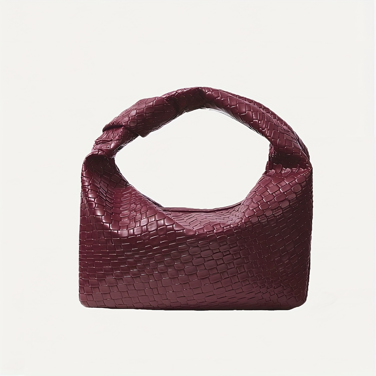 TEMU Special Edition Burgundy Red Embossed Pattern Fashionable Casual Women's Handbag, A -back And Stylish Tote, A Portable Women's Bag Suitable For