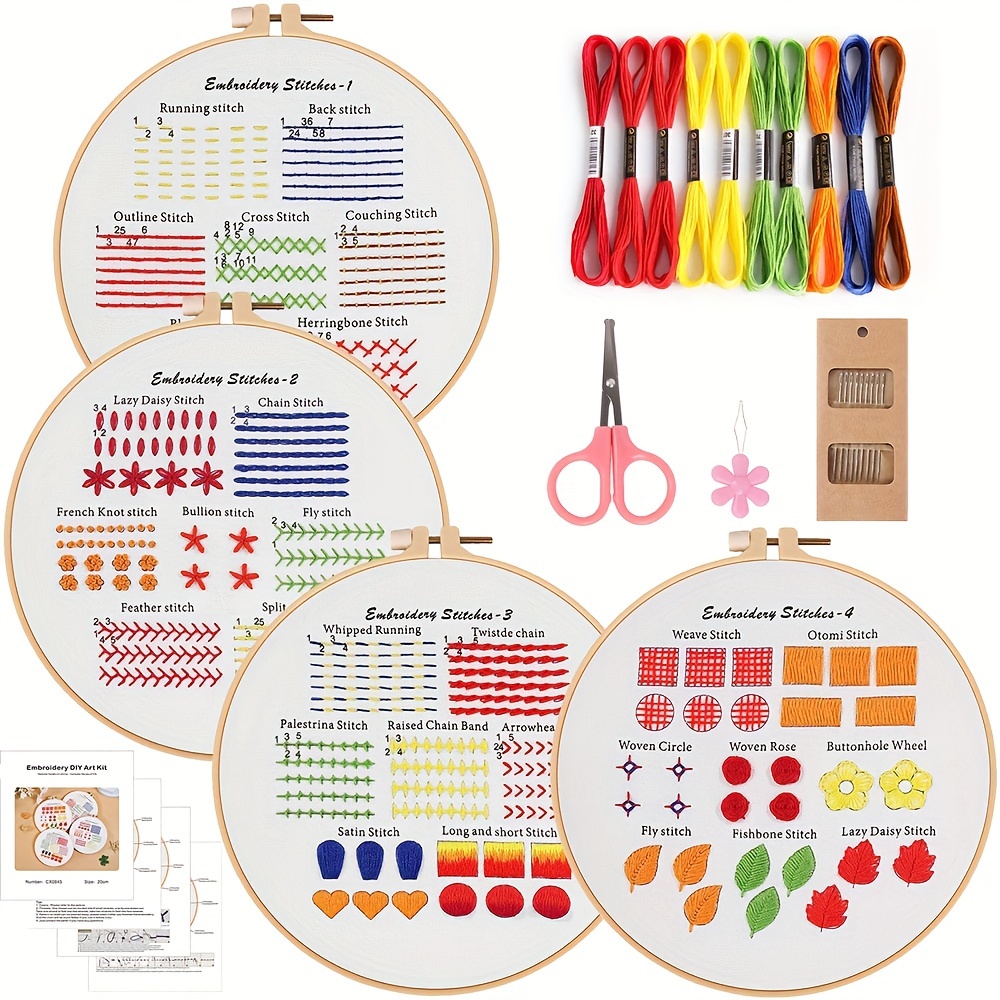 

4pcs Set To The To , A Of And Embroidery , Including 1 Embroidery , 1 Of , Thread Assistance