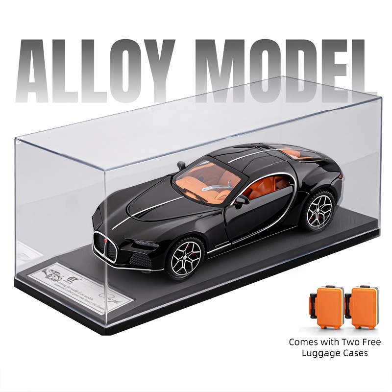 1:32 Scale Blue Silvery Diecast Model Car With Dust Cover & Base, Alloy Collectible Vehicle, , Realistic Detailed Static Display Model, Home Desk Decor, Gift For Birthday & Christmas