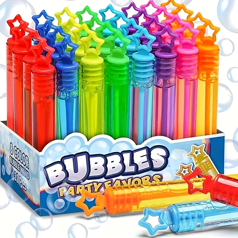 12pcs star mini bubble wands with 6 colorful stars no bubble solution included durable plastic party favors for kids classroom prizes prize box toys for kids classroom outdoor toys pinata stuffers goodie bags stuffers for kids bulk gifts
