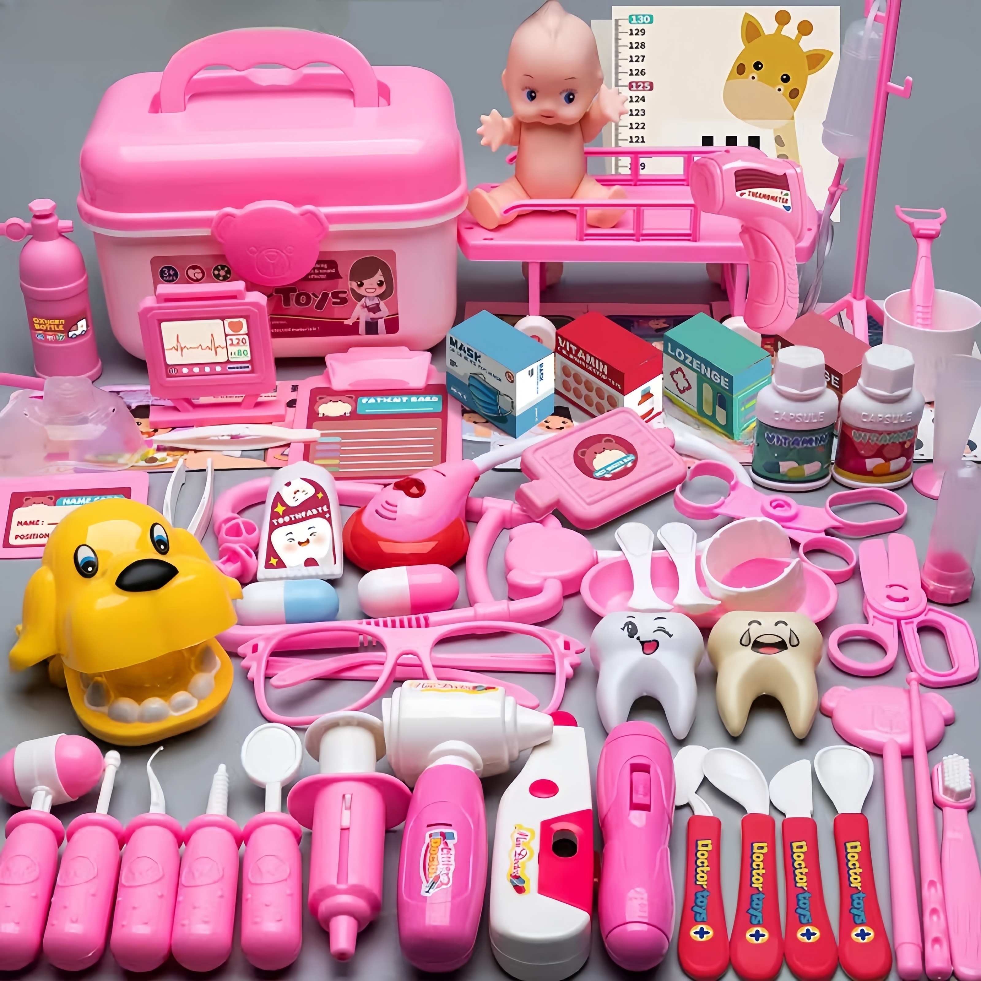 médico juguete de rosado el plastico estetoscopio para niño jugando aislado  con recorte camino en png archivo formato. 33344483 PNG