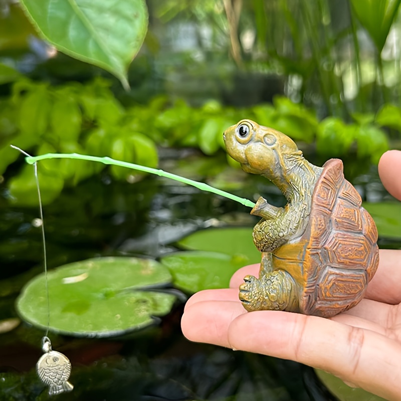 

Funny Fishing Turtle Garden Statue: Resin Animal Sculpture For Outdoor Patio Lawn Decor - Perfect For , Christmas, Thanksgiving, And More