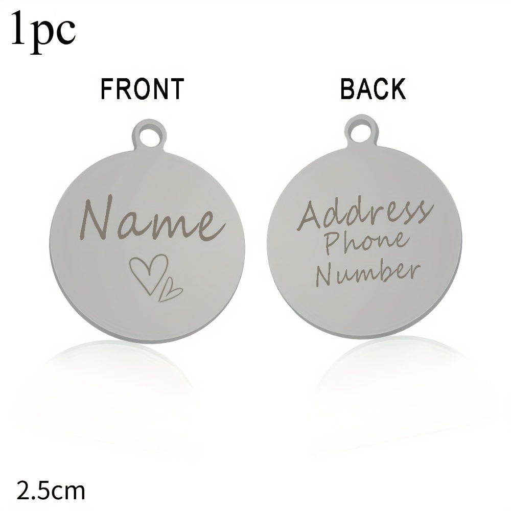 TEMU Personalized Dog Tag Sparkling Pet Collar Pendant Cat Label Nameplate Accessory