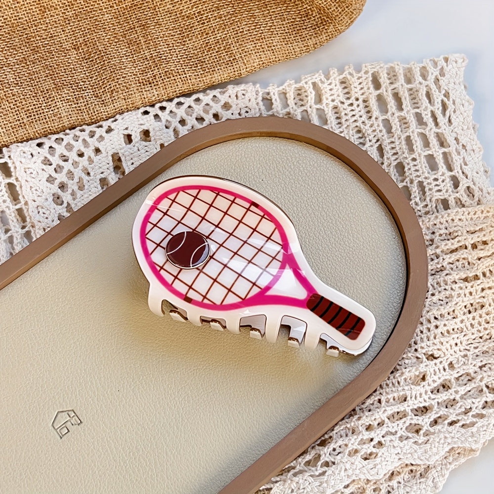 E-shop Neues, kreatives Design Tennis Schläger Haarspange, eine anspruchsvolle Haarklammer für den hinteren Kopf, Hai-Clip, große Größe, geeignet für