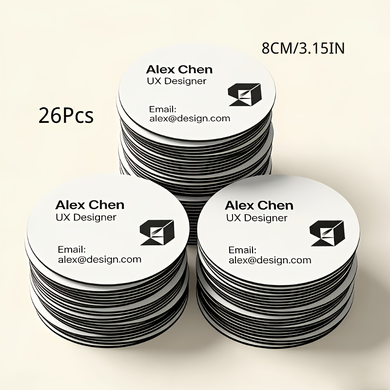 TEMU Custom Round Magnetic Business Cards, Made Of Waterproof Pvc Material, Are Wear-resistant And Scratch-proof, And Reusable. Support Self- Logos,