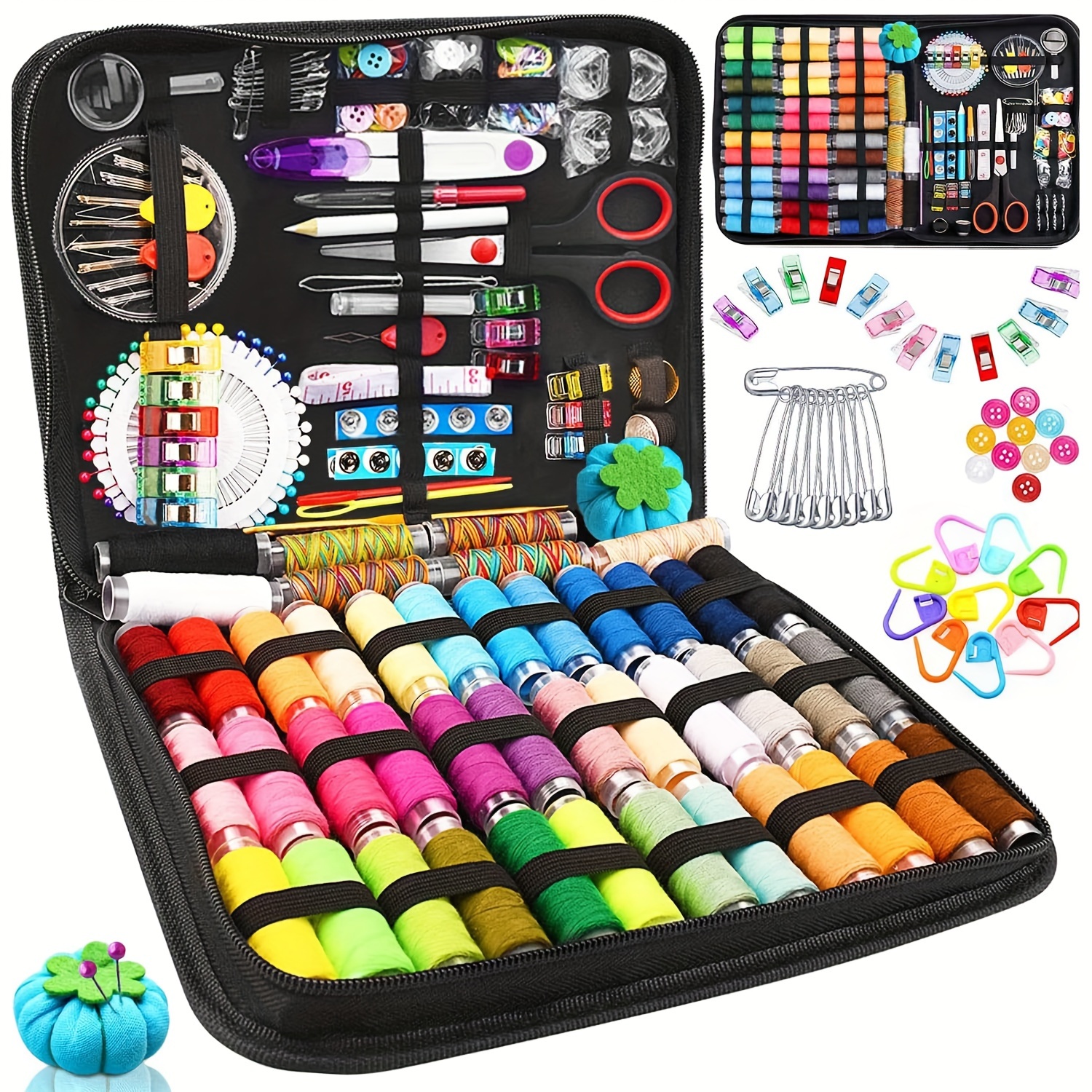 

304pcs Sewing Kit Portable - Sewing Set For Beginners, Includes Thread, , , & - For , Mom,