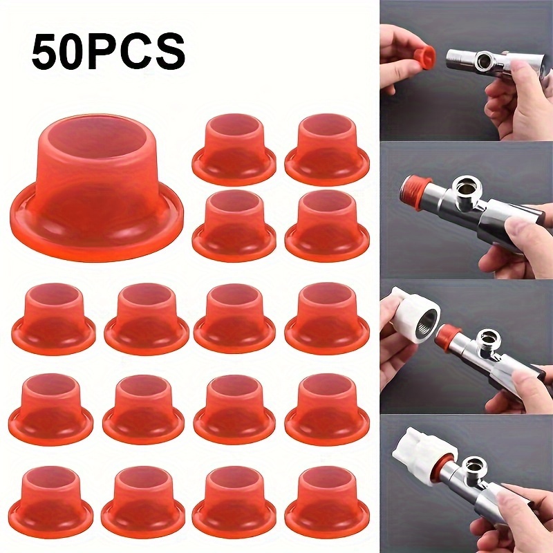 

50pcs Silicone Rubber Faucet Washers And Pipe Sealing Gaskets, Leak-proof Plumbing Joint Plugs, 25mm/1in Diameter, For Tap Connection Seal Red And Blue