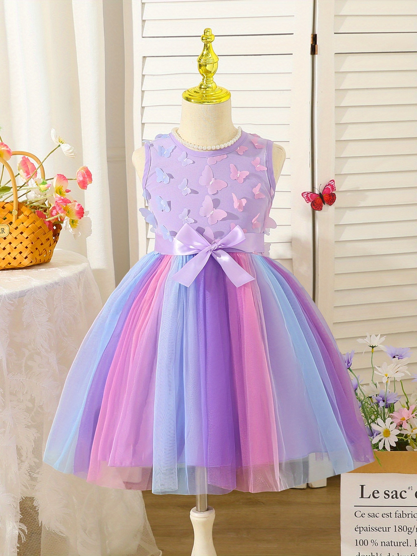 2025 summer : fairy rainbow dress for baby girls - strapless princess gown  - kids' fashion