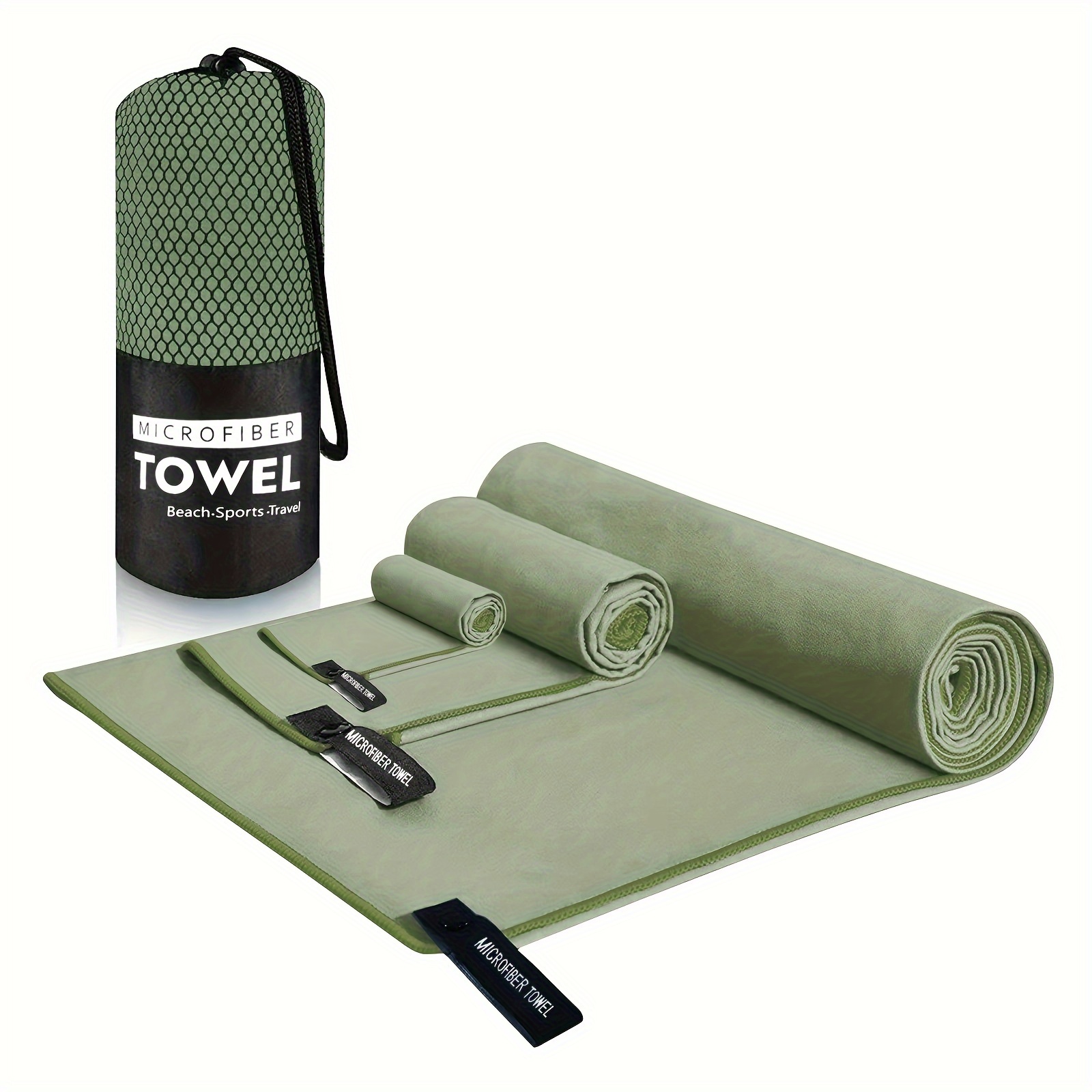 Image of 3pcs Microfibre Towel, Quick Drying Towel, Sports Camping Towel Lightweight And Soft, Microfibre Fitness Towel, Absorbent And Quick-drying Travel Towel, Suitable For Swimming Backpacking Workout Etc.