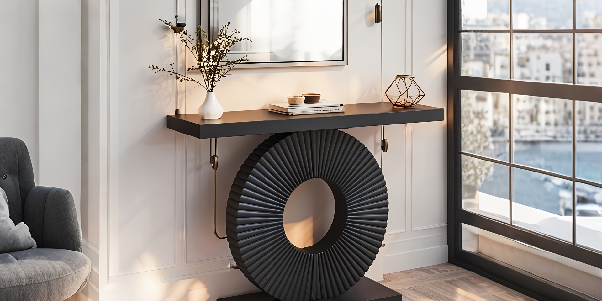 Tribesigns 40" Modern Console Table - Geometric Base Accent 5 Tribesigns Modern 40-inch Console Table Overview