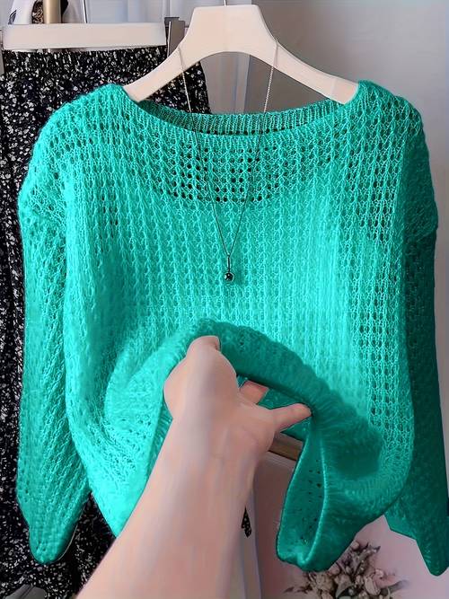 eleganter damen-spitzentop mit hohlrändern, farbe, leichtes layering-top, für frühling, sommer und herbst, für büro-partys und , strukturiertes herbstgarderobe, atmungsaktives gewebe