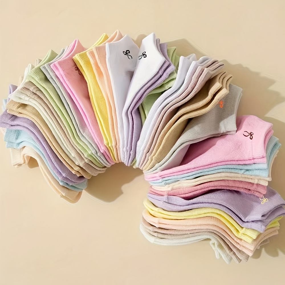 Image of 15 Pairs Korean Random Candy-colored Bow Fashion Women's Socks