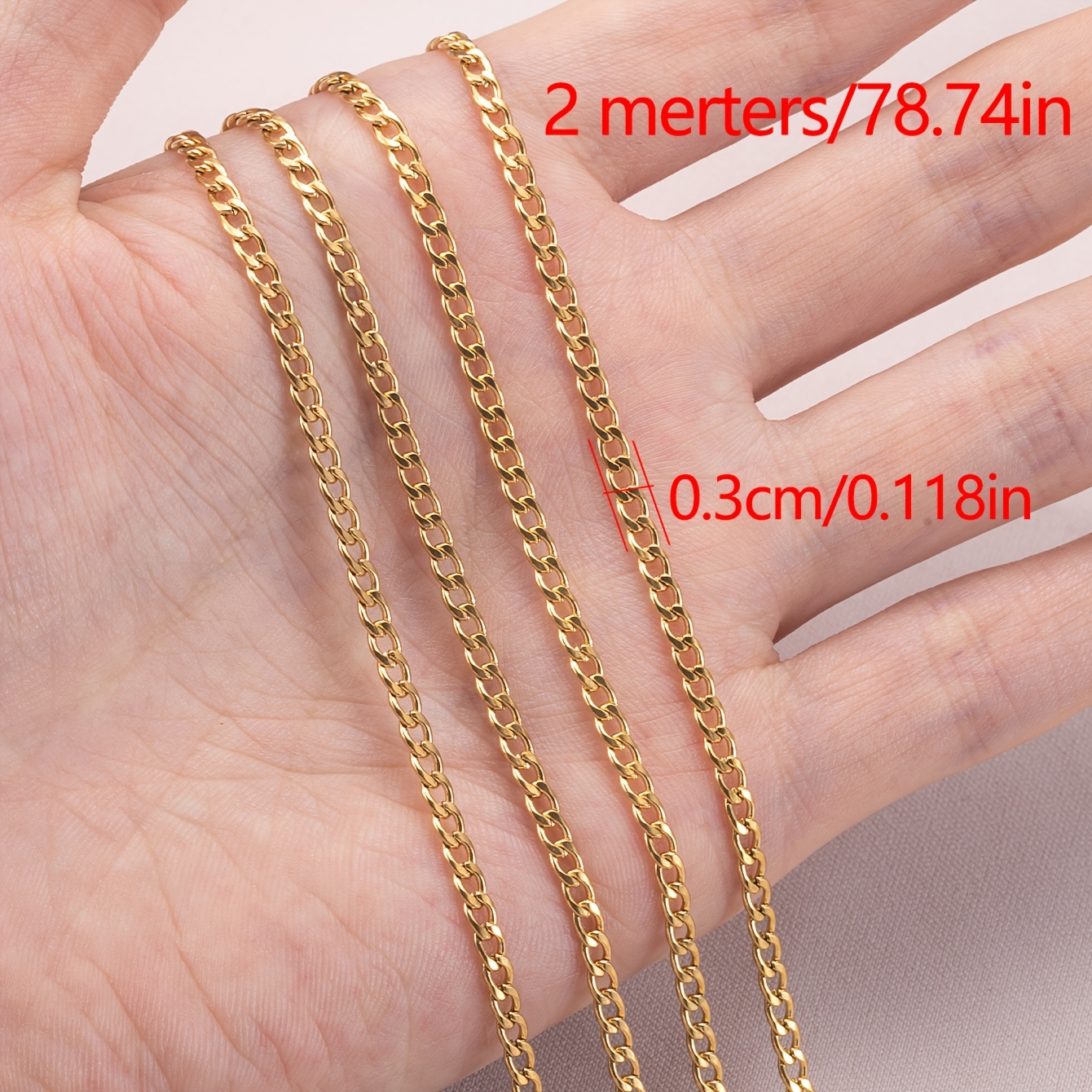 A 2-meter 3-millimeter Stainless Steel Necklace, Suitable For Handmade Bracelet Diy Wholesale.