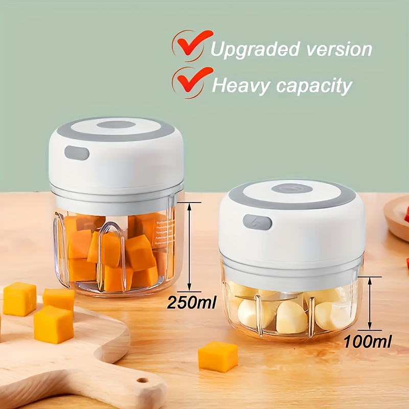 usb powered electric food chopper with   chopping portable cordless design safety switch   heavy duty stainless steel blades for garlic nuts vegetables fruits meat ideal for home kitchen travel camping   gadget kitchen appliance   durable construction   Product details 2