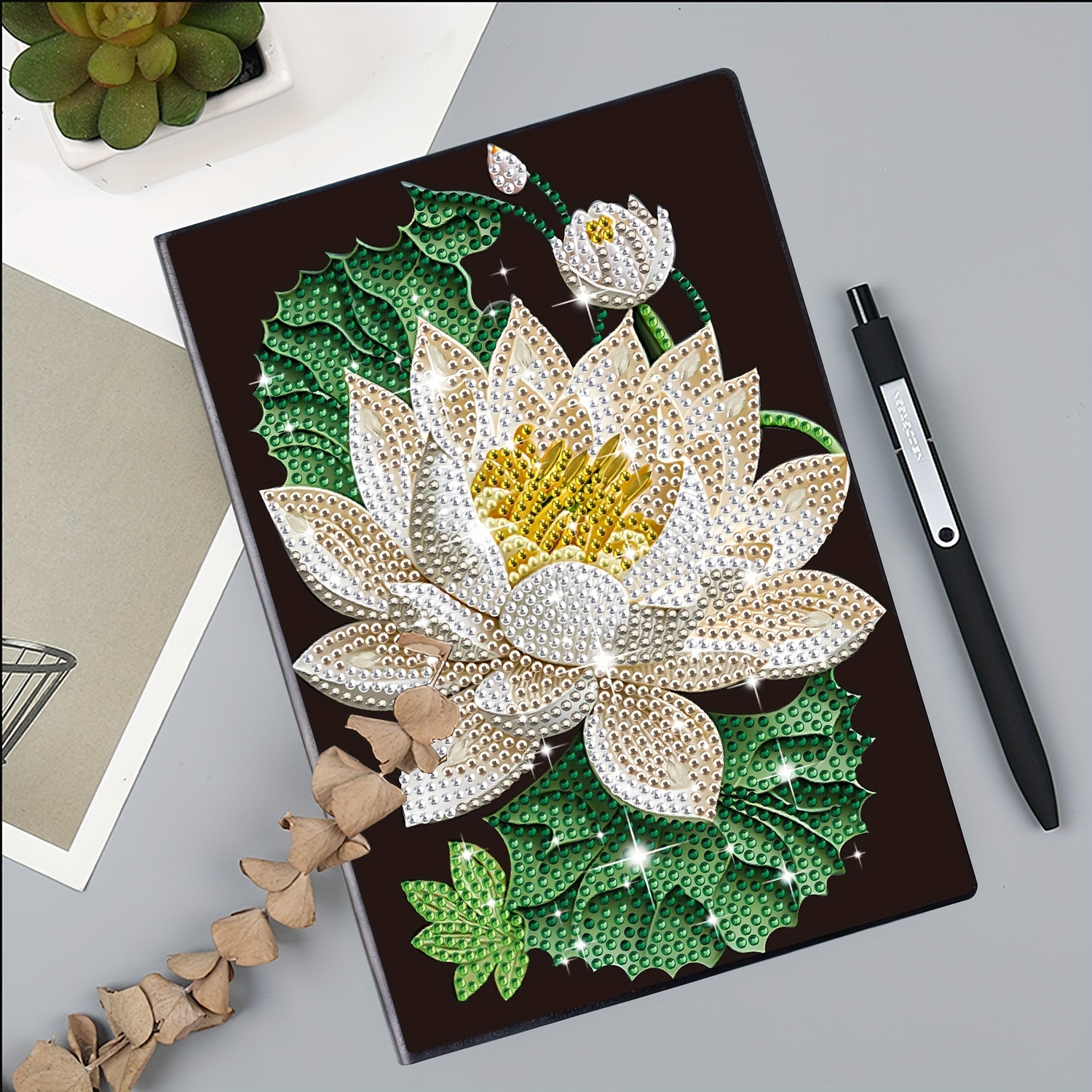 Diamond Painting Notebook 5d Floral Notebook Paper A5 Notebook 50 Sheets Diamond Painting Art Notebook Notebook Suitable For Adults Diamond Dot Notebook Blank Sketchbook For Holiday Birthday Gifts