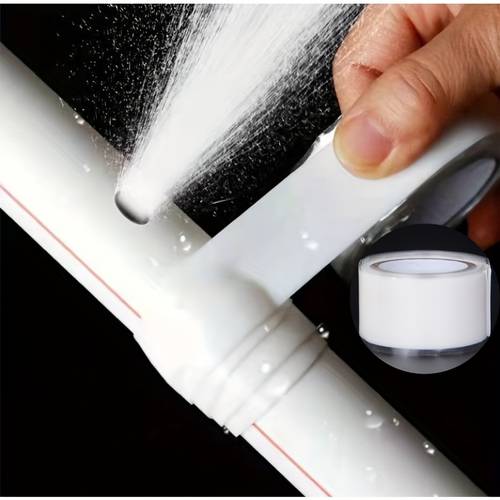 1 roll self waterproof silicone tape heavy duty leak repair blockage clear flexible non stick pipe seal for pvc pvc u pvc fiber pipes outdoor indoor plumbing sewer electrical easy application with water activated long lasting repair durable flexible for leak proof results ideal for diy